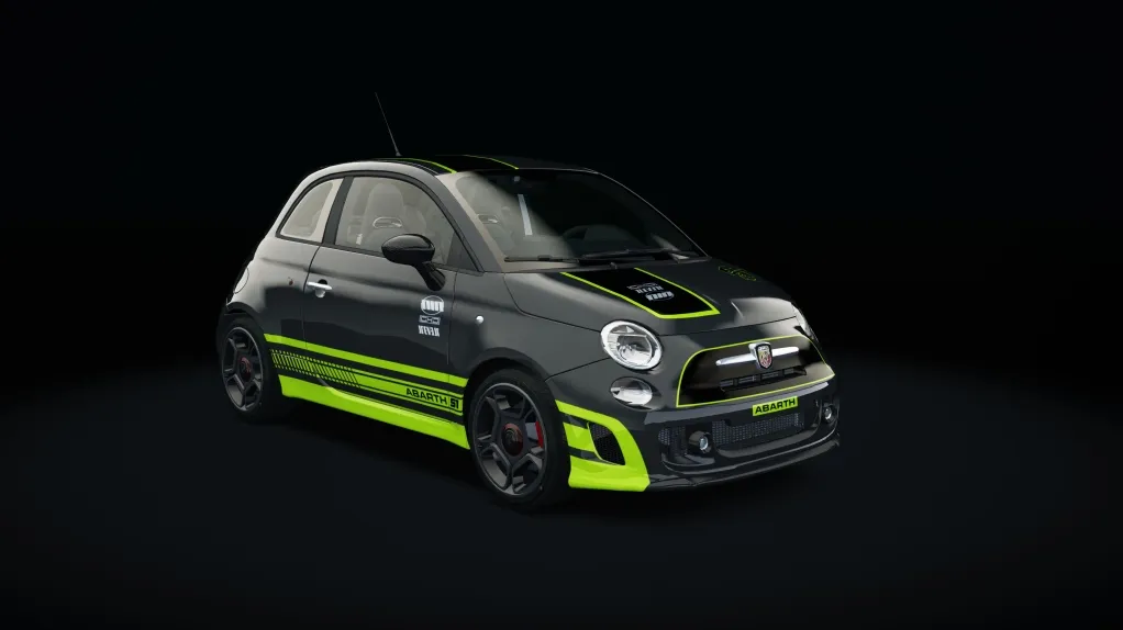 Abarth 500 EsseEsse Step1 in the Black Neon livery