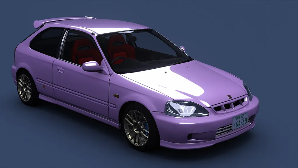 Honda Civic Type R (EK9) Turbo ver. 2 in the Amy Pink livery