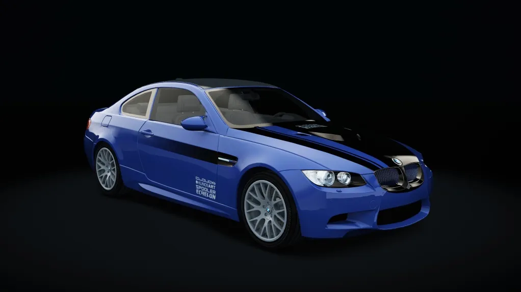 BMW M3 E92 Step1 in the Montecarlo Blue livery
