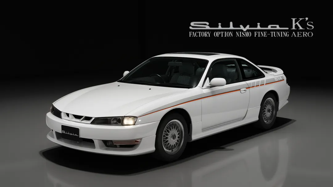 Nissan Silvia K's Aero (S14) Option in the WK0 Pearl White livery