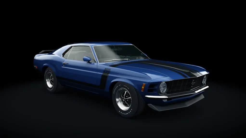 Ford Mustang Boss 302 in the Acapulco Blue livery