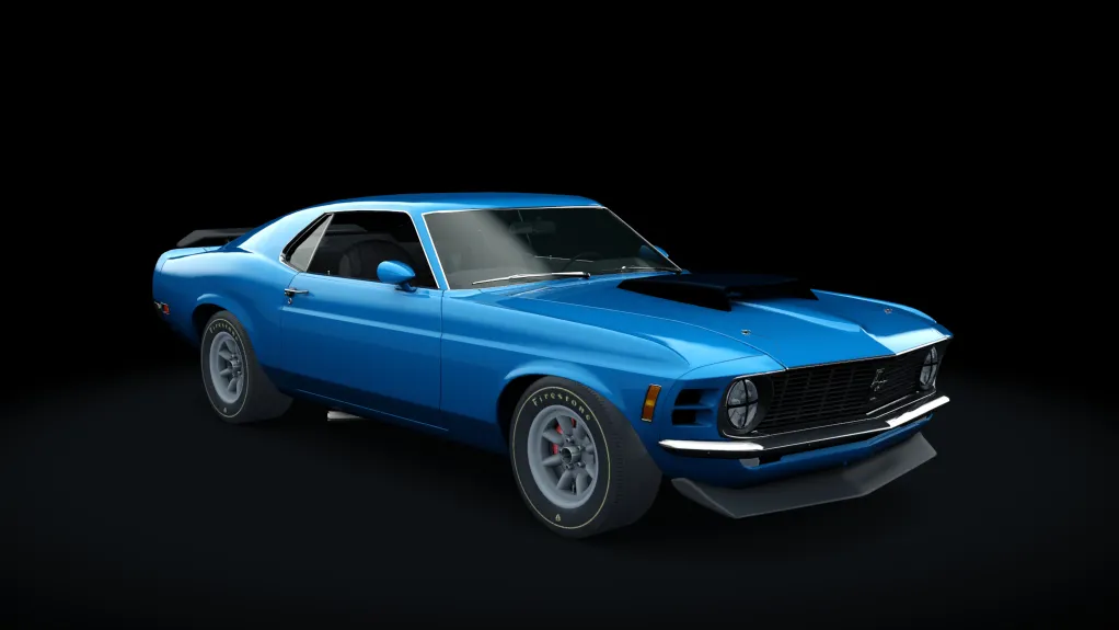 Ford Mustang Boss 429R in the Grabber Blue livery