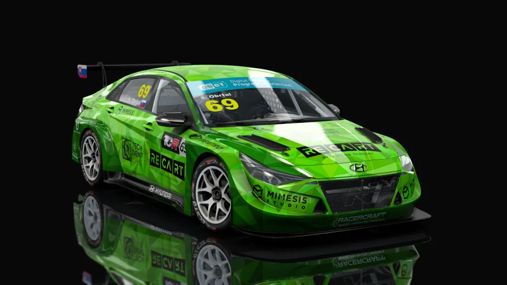 Hyundai Elantra N TCR 2024 in the 69 Obrtal livery