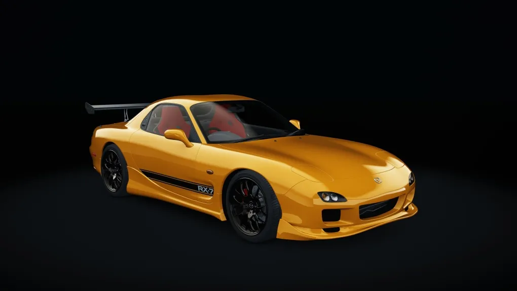 Mazda RX-7 Tuned in the Orange B livery