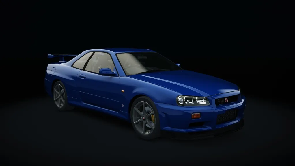 Nissan Skyline GTR R34 V-Spec in the 1999 Bayside Blue livery
