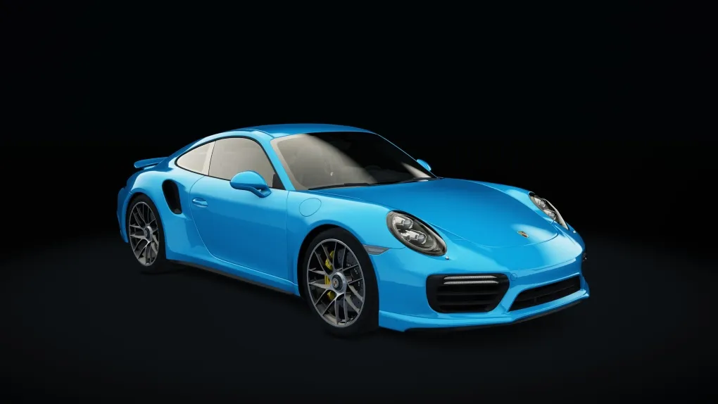 Porsche 911 Turbo S in the Miami Blue livery