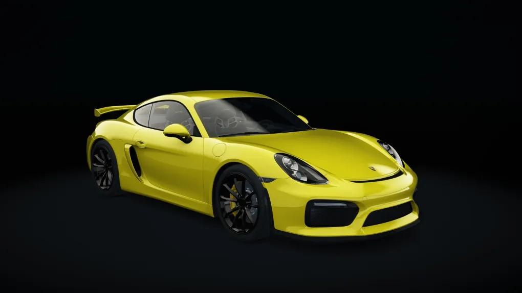 Porsche Cayman GT4 in the Racing Yellow livery