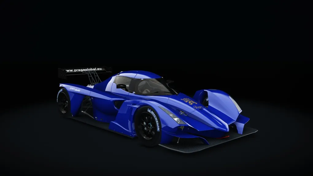 Praga R1 in the Praga Cars Racing Blue livery