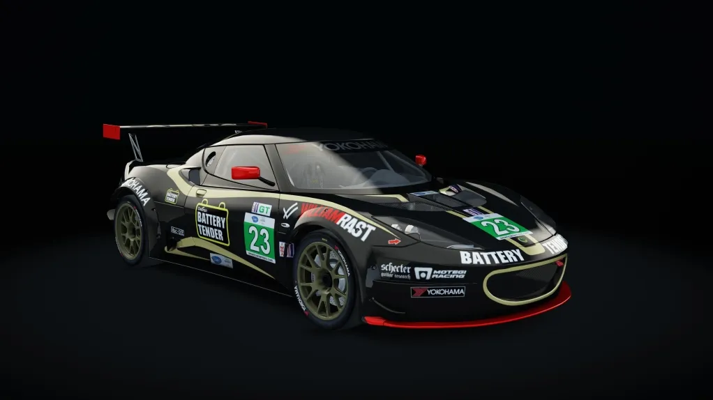 Lotus Evora GTC in the Battery Tender livery