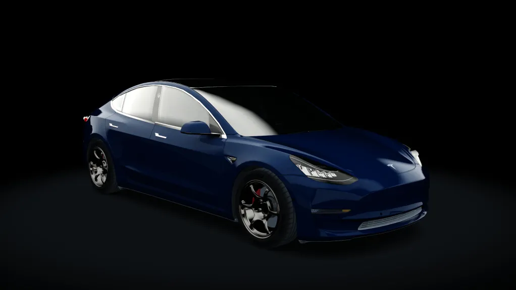 Tesla Model 3 RWD Modified in the Deep Blue Metallic livery