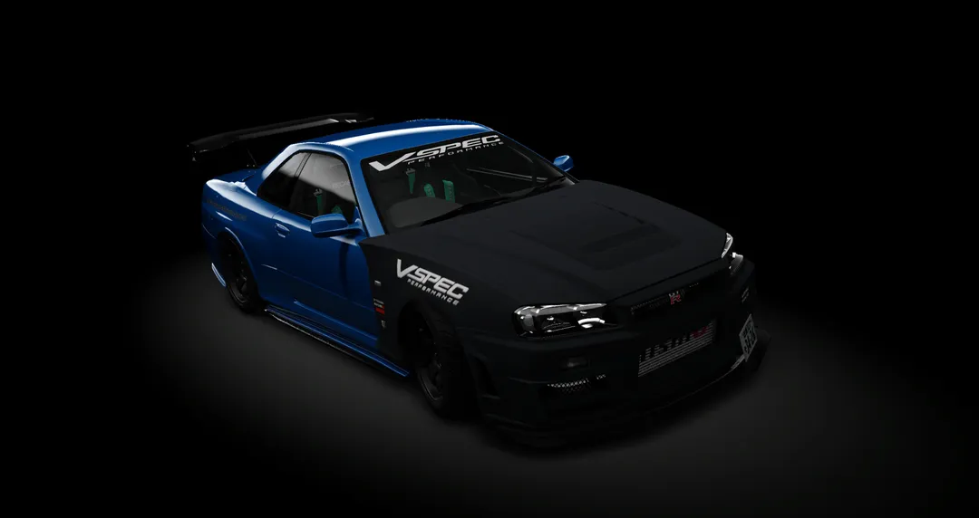 Nissan Skyline GT-R R34 V-SPEC Performance in the Bayside Blue livery