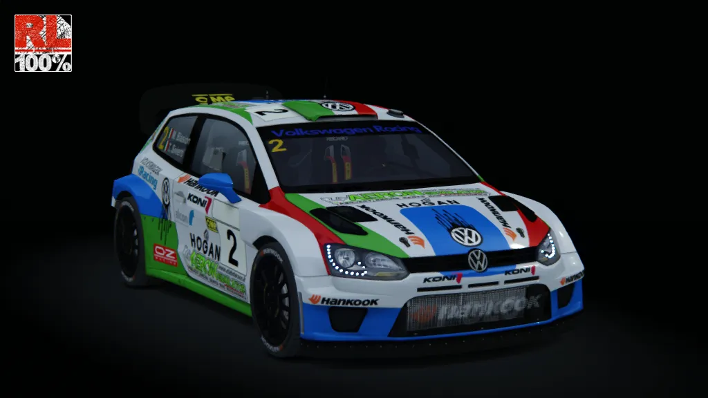 Volkswagen Polo WRC 2015 in the Aeron Sim Team livery