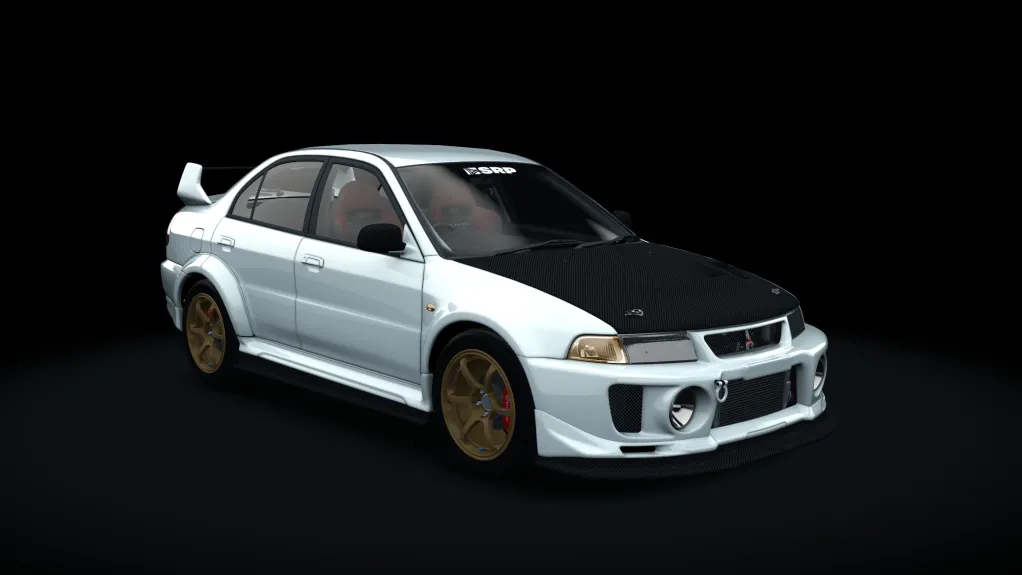 Mitsubishi Lancer Evolution V Kai in the Scotia White livery