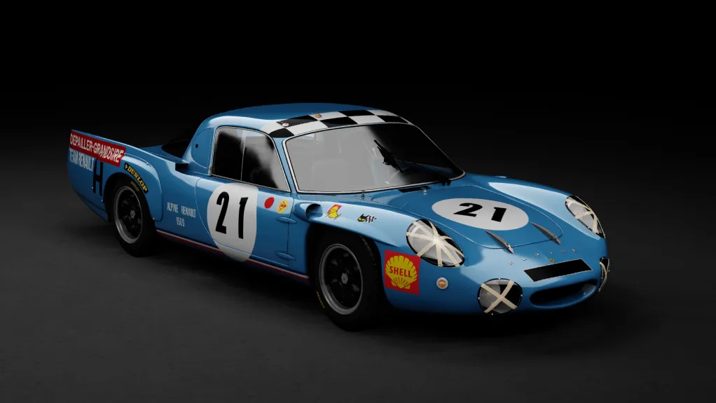 WSC60 Alpine A210 1500cc in the 21 - Kyalami 9 Hours 1967 livery